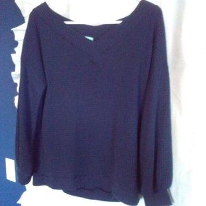 Filly Flair Navy Blue Wide neck shirt